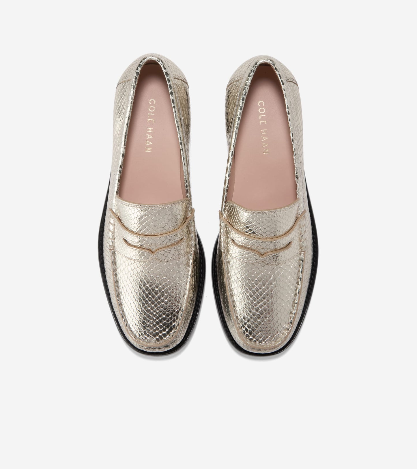 W32842:GOLD SNAKE PRT LEATHER