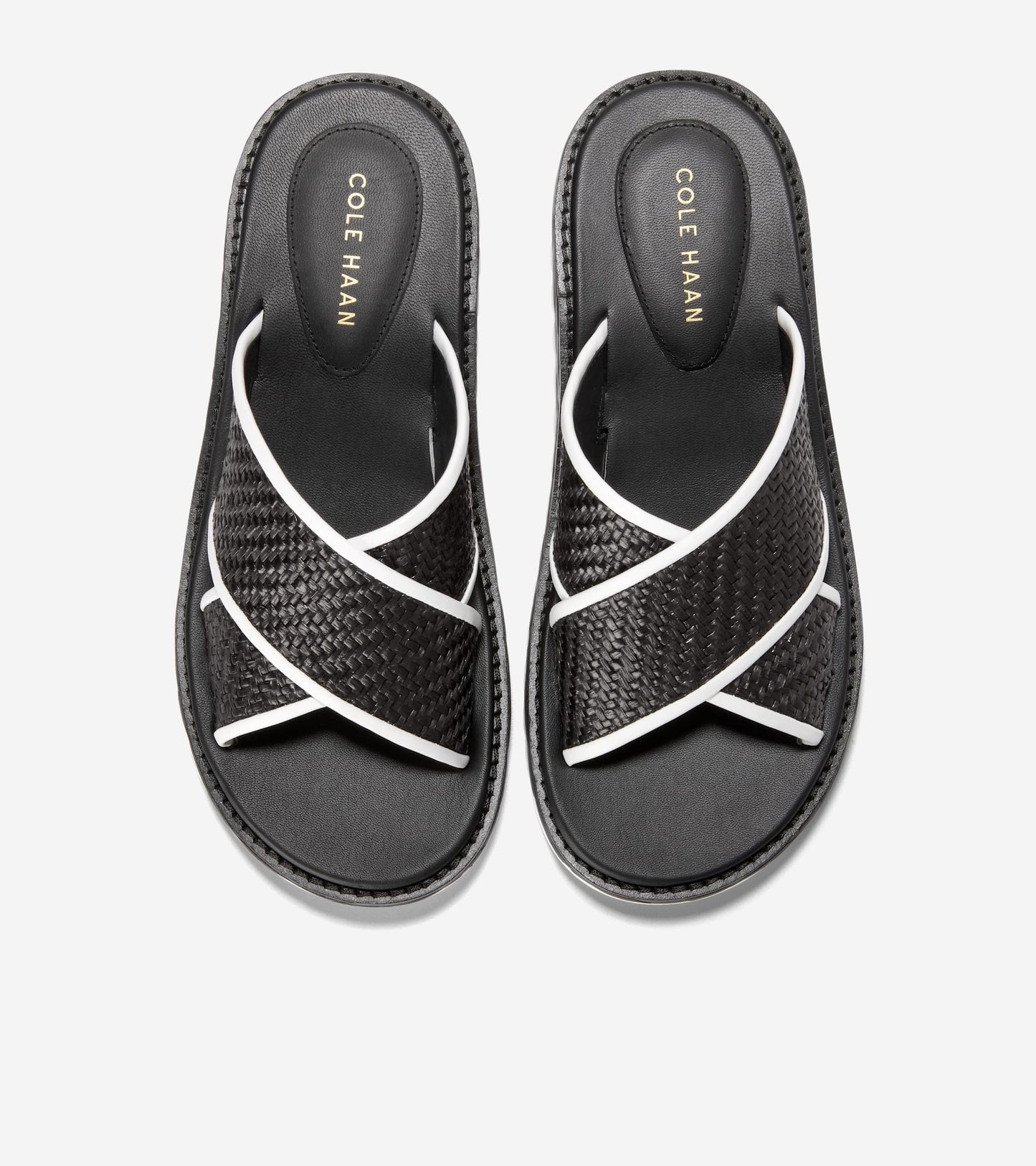 W32997:BLACK RAFFIA/WHITE/BLACK-WHITE