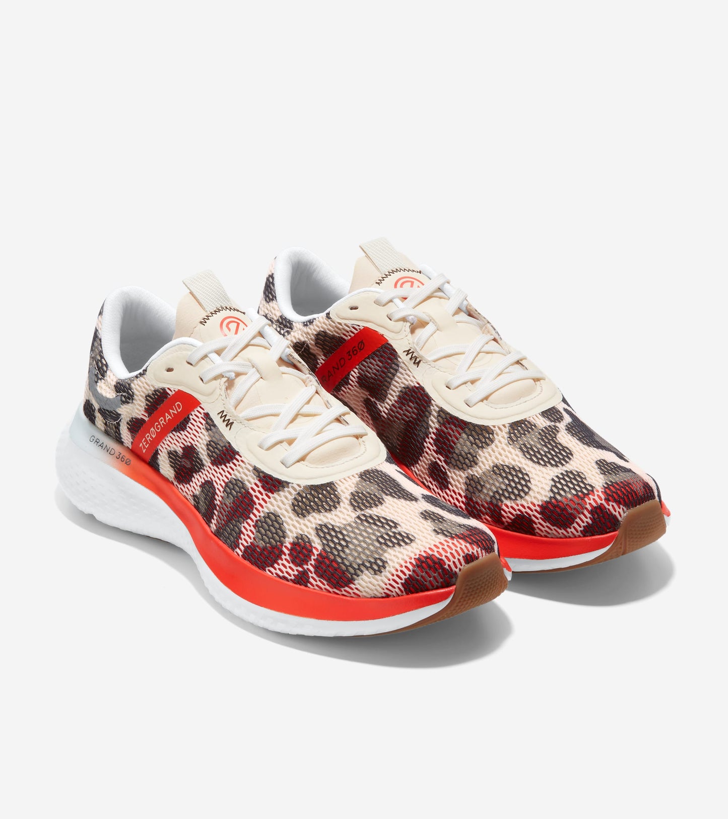 W23518:LEOPARD SUBLIMATRED MESH/ SHORTBREAD HEEL/ CHERRY TOMATO FB/ WHT MIDSOLE