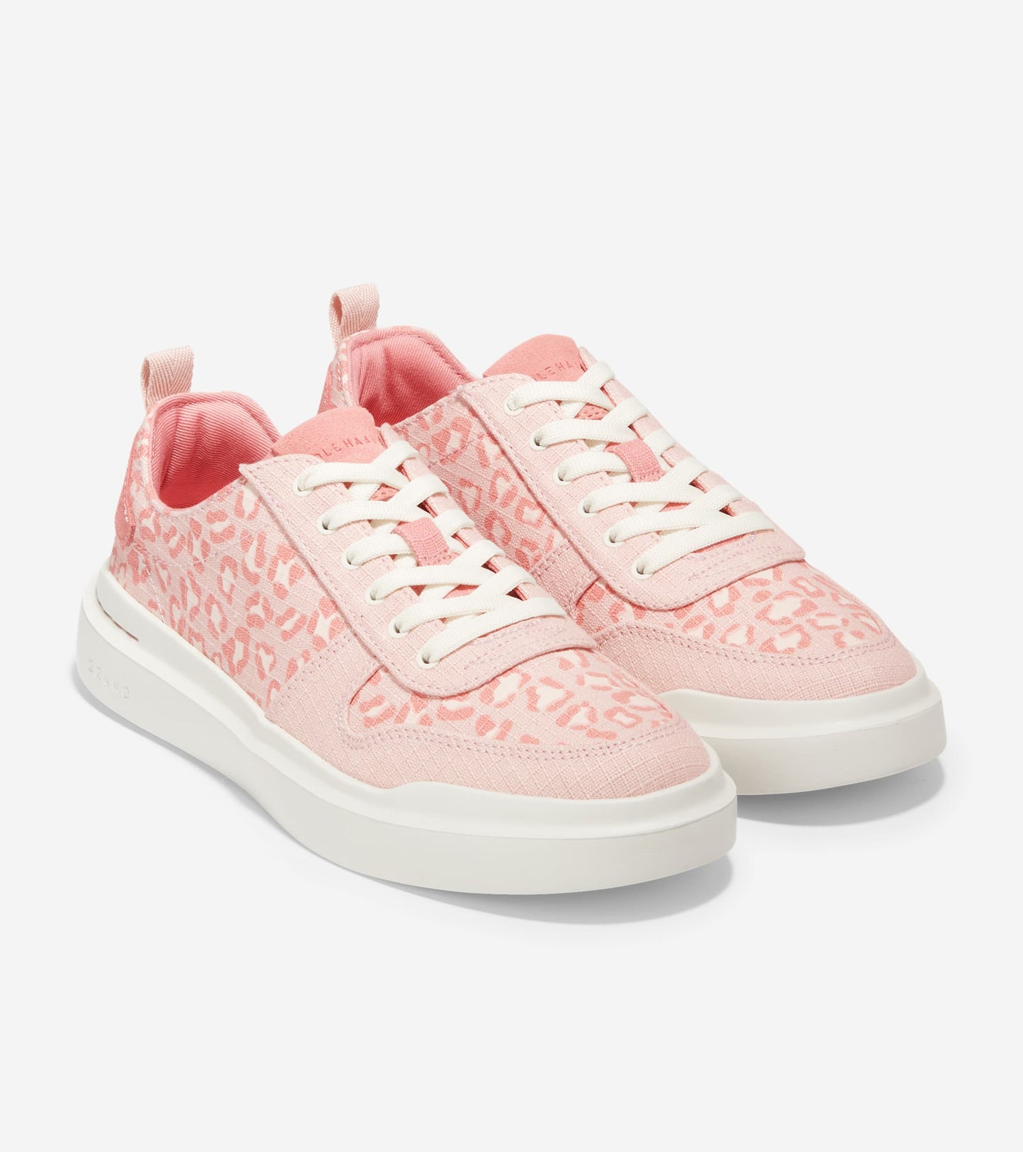 W23819:PRINT / PEACH WHIP / ROSETTE / IVORY  / CH DARK COFFEE