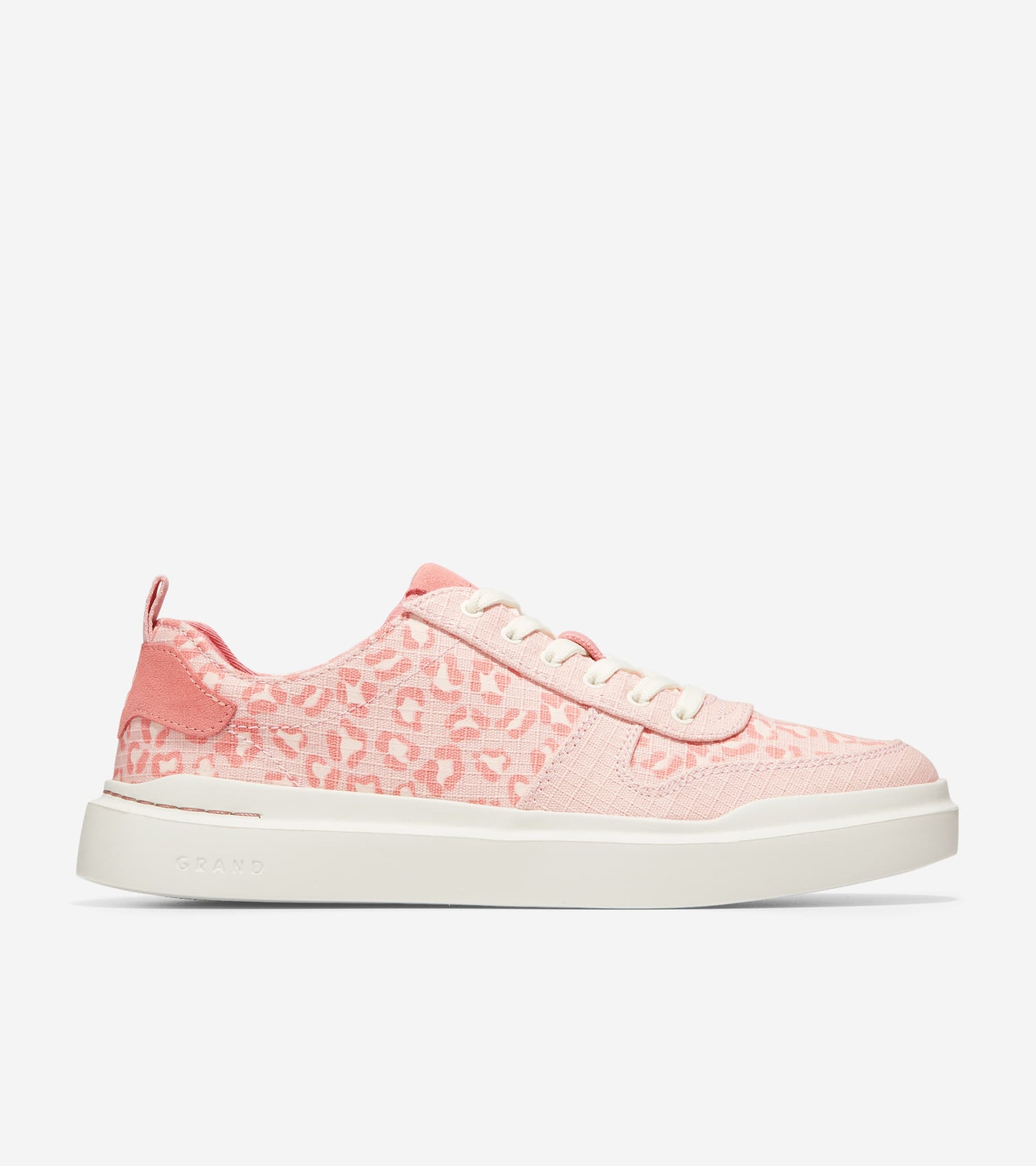 W23819:PRINT / PEACH WHIP / ROSETTE / IVORY  / CH DARK COFFEE