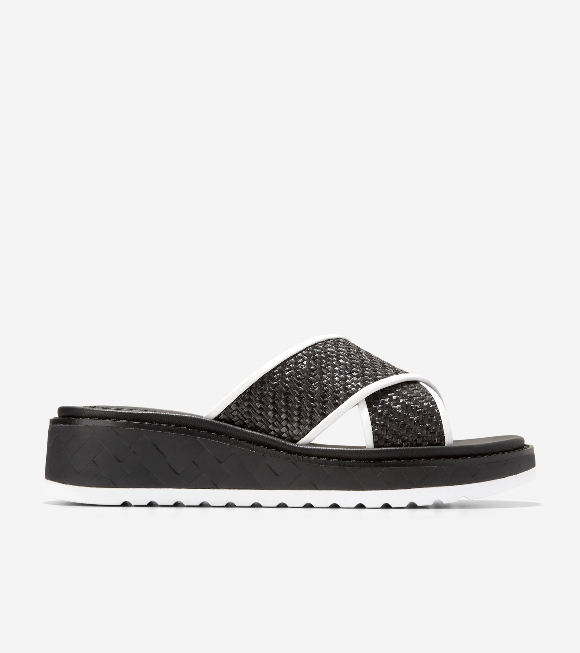 W32997:BLACK RAFFIA/WHITE/BLACK-WHITE